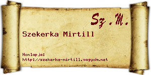 Szekerka Mirtill névjegykártya
